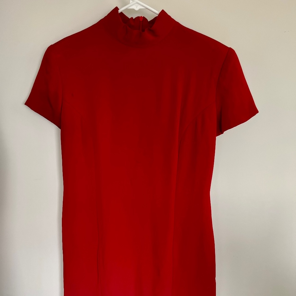 Ozbek vintage luxury red lined dress made in Italy size 10